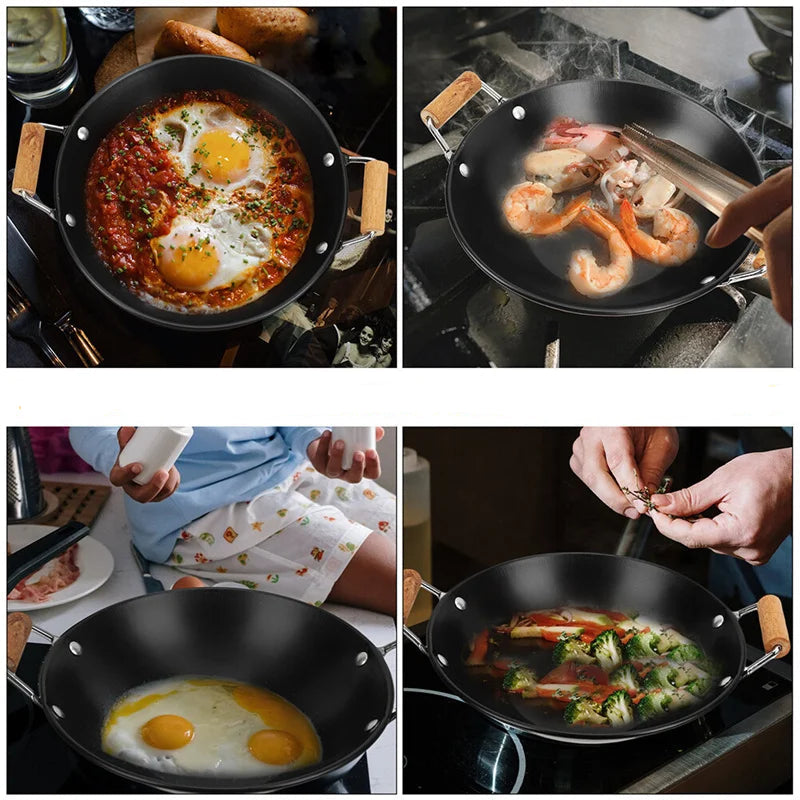 Poêle inox de qualité de style wok -