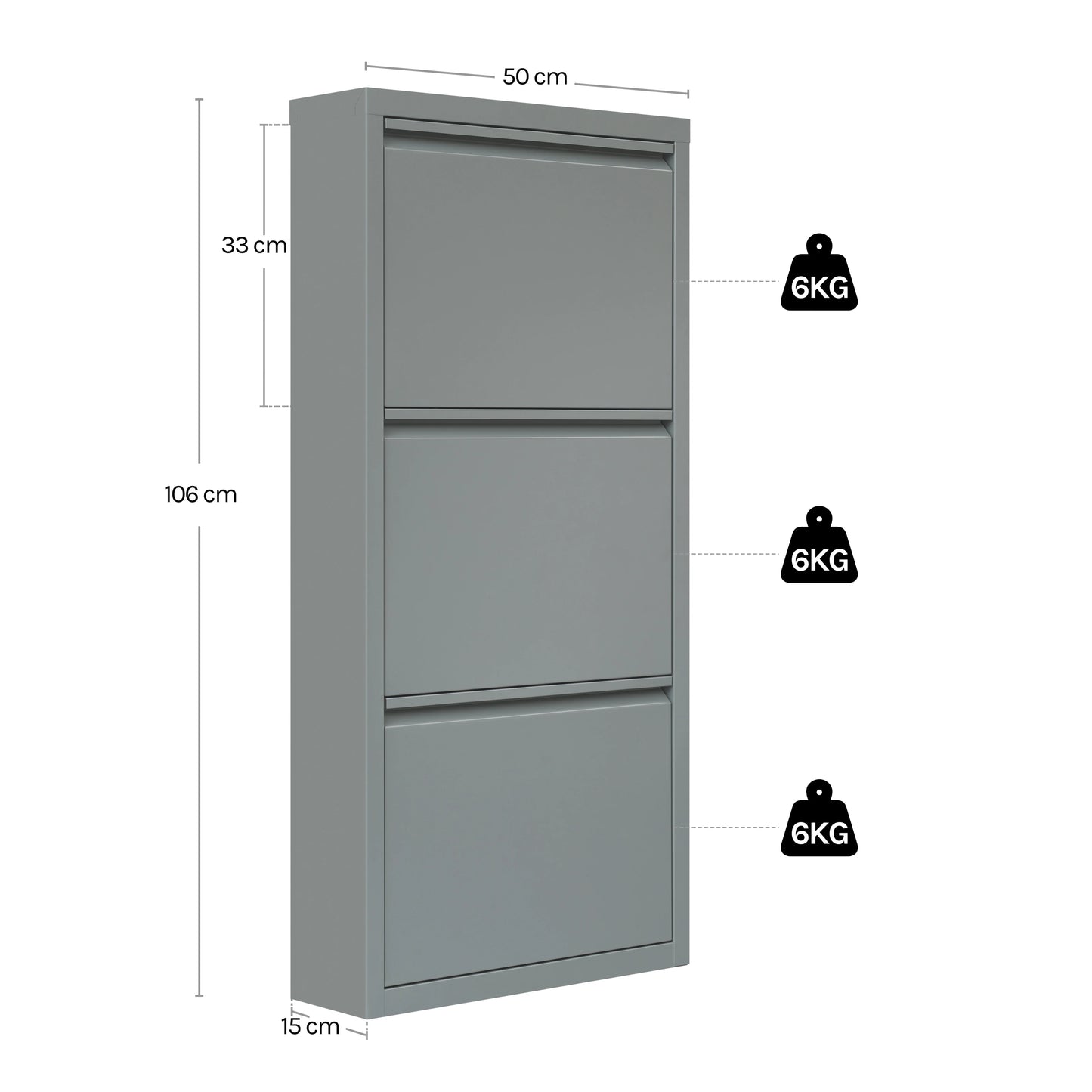 Étagère chaussures solide de 50x106x15cm -