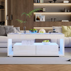 Table basse avec rangement moderne et à LED -