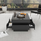 Table basse rectangulaire laquée avec tiroir et LED -