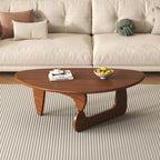 Table basse bois ronde de style triangulaire -