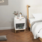 Table de nuit tiroir blanc 1 pièce - 40 x 40 x 57 cm -