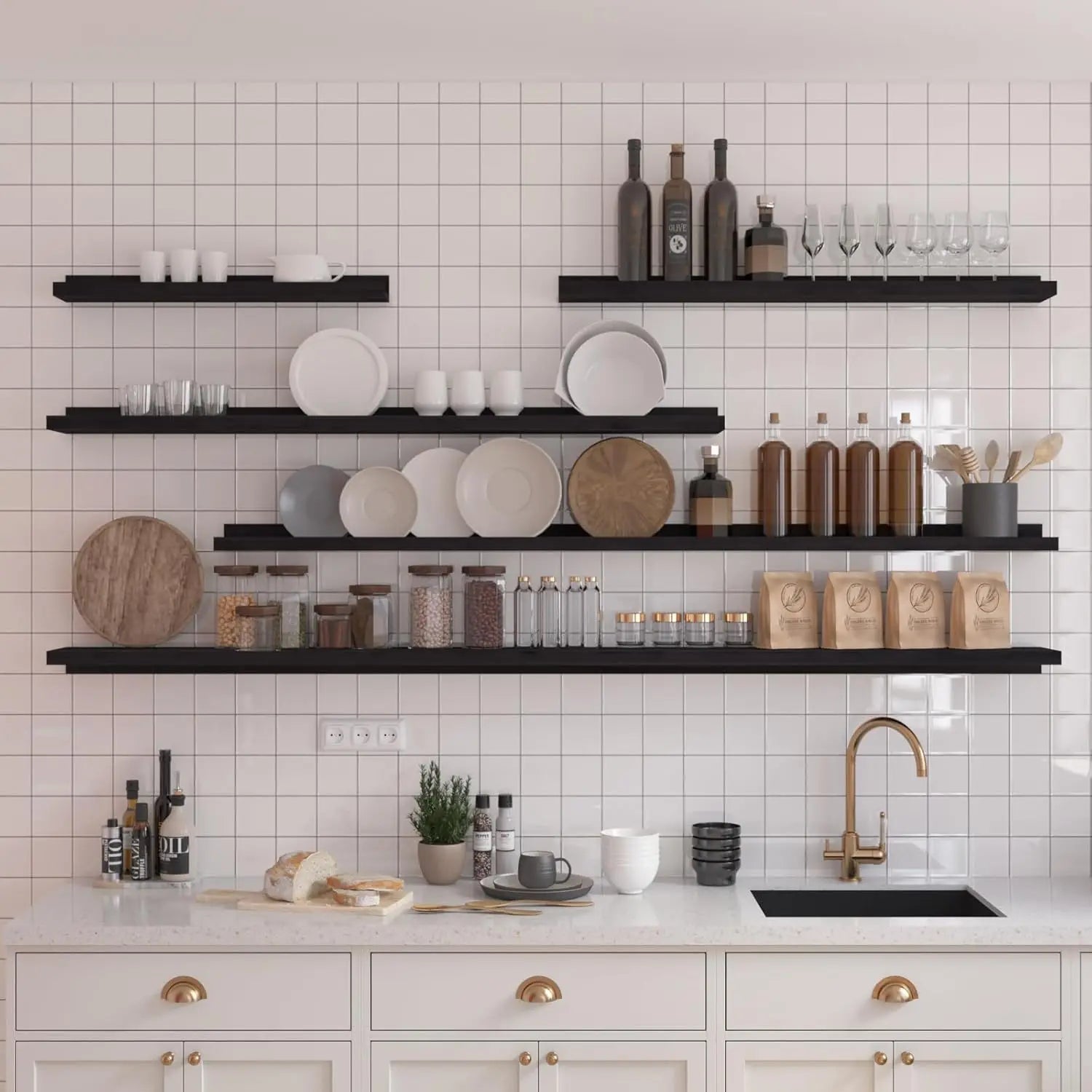 étagère murale en acier d'aluminium -