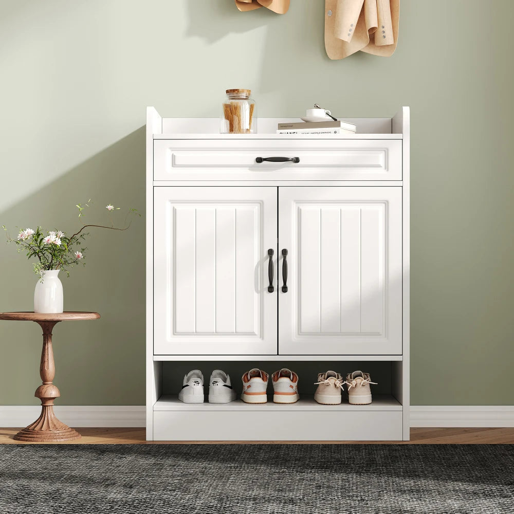 Meuble à chaussure moderne à poignées noires - 75×36×95.5cm -