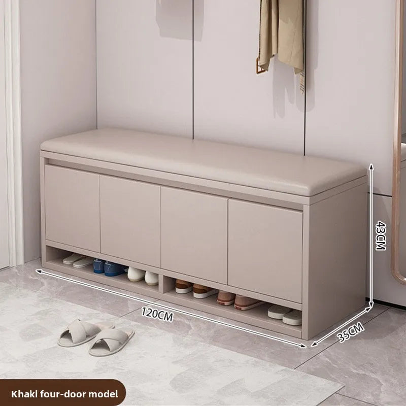 Meuble à chaussure avec tabouret intégré - A