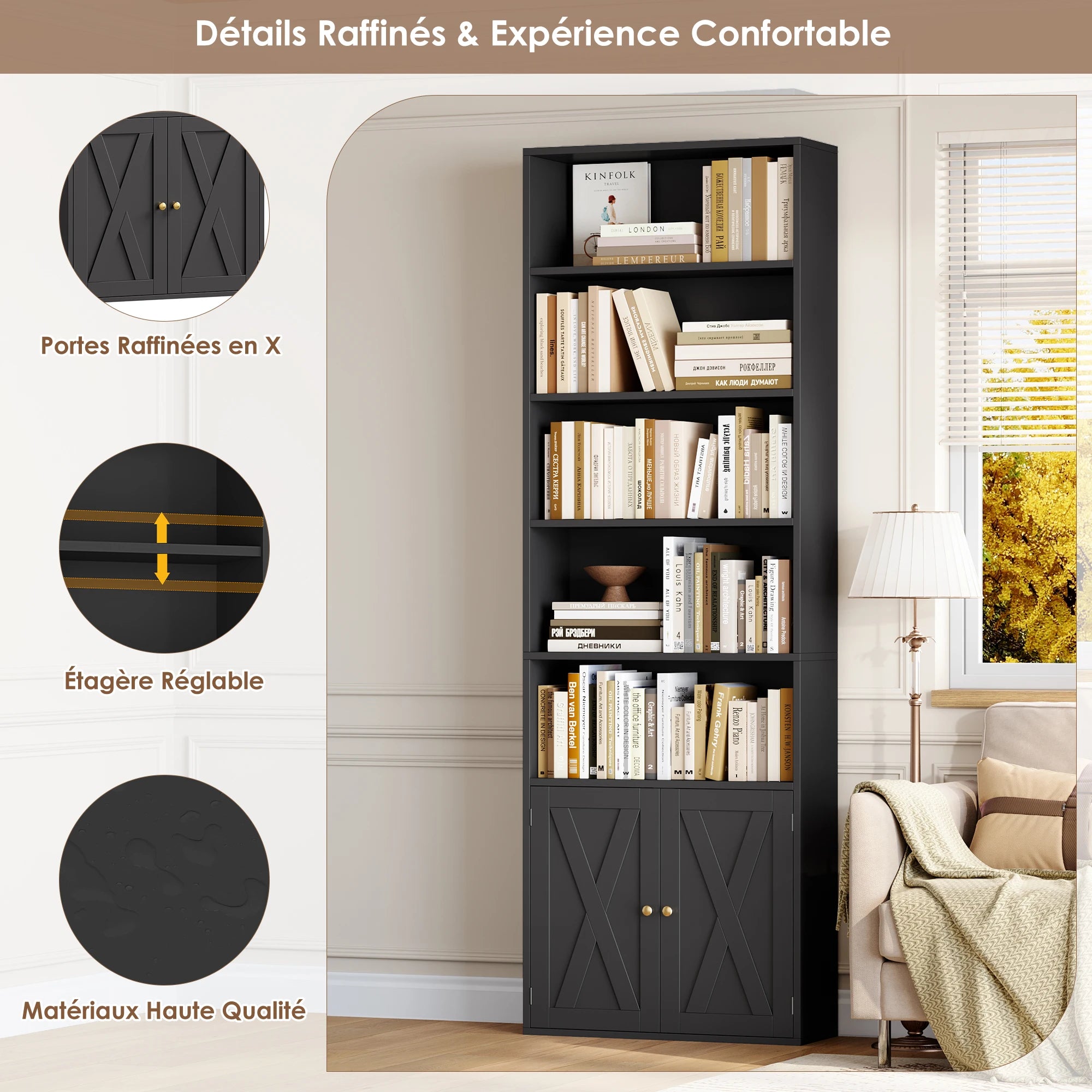 Meuble de rangement pour documents et livres -
