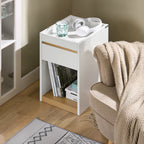 Table de chevet blanche simple pour livre -