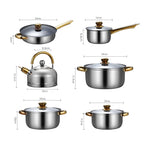 Casserole inox ensemble de 6 Pieces - Poêle, marmite et autres -