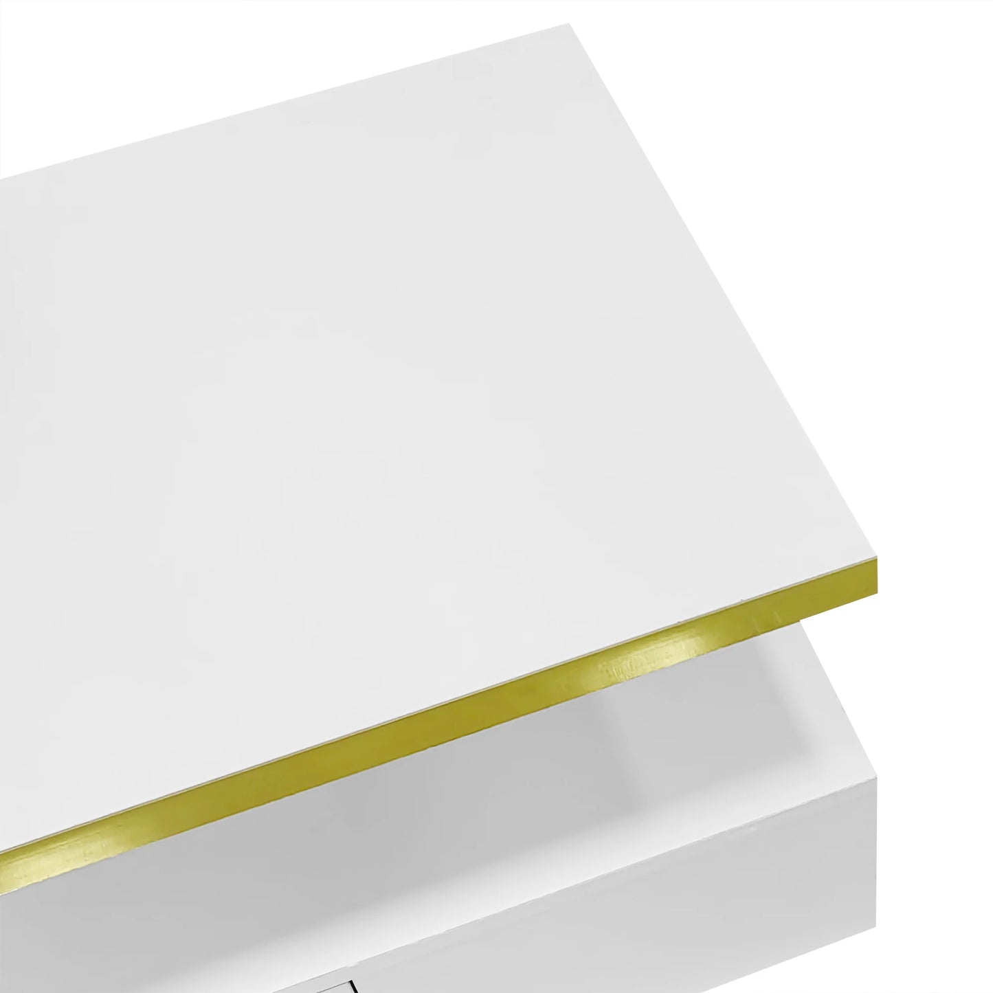 Table basse rectangulaire moderne et brillante avec éclairage LED -