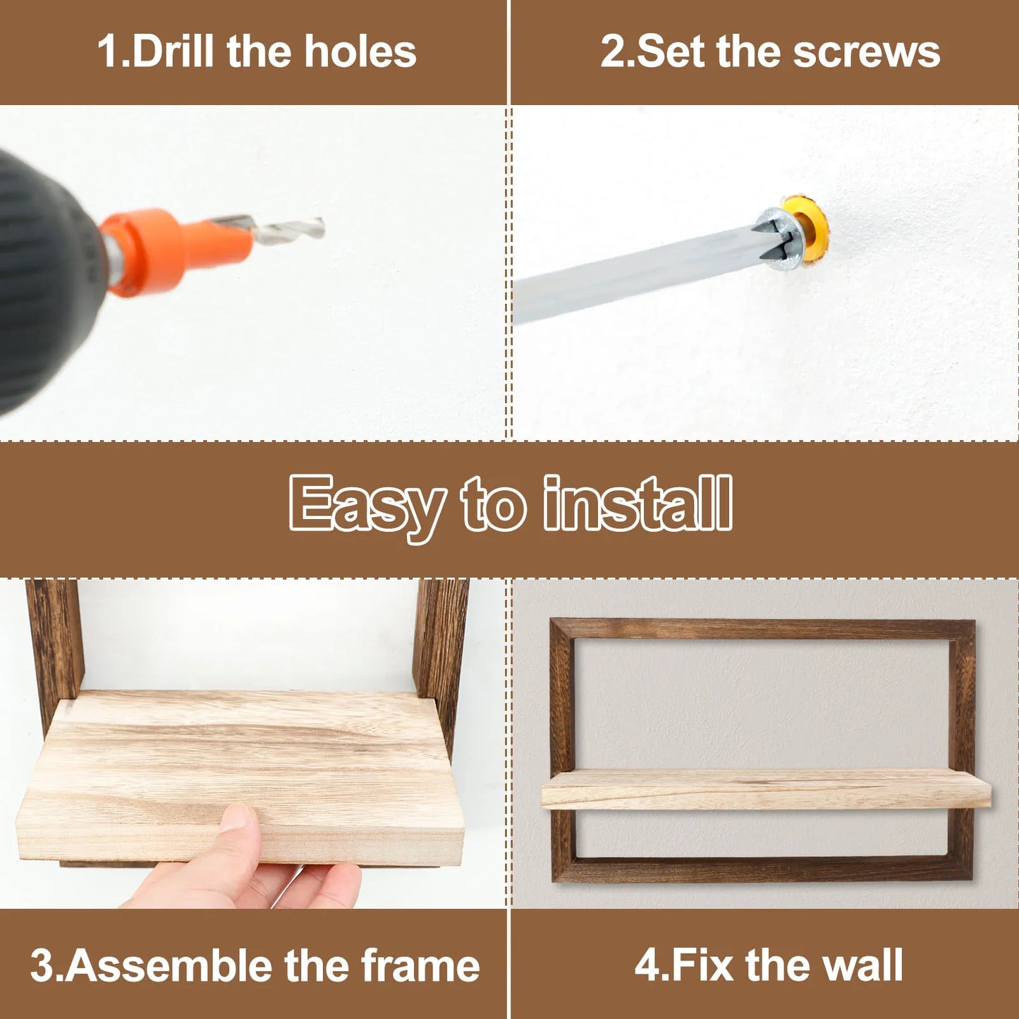 étagère murale carré 2 Pcs -