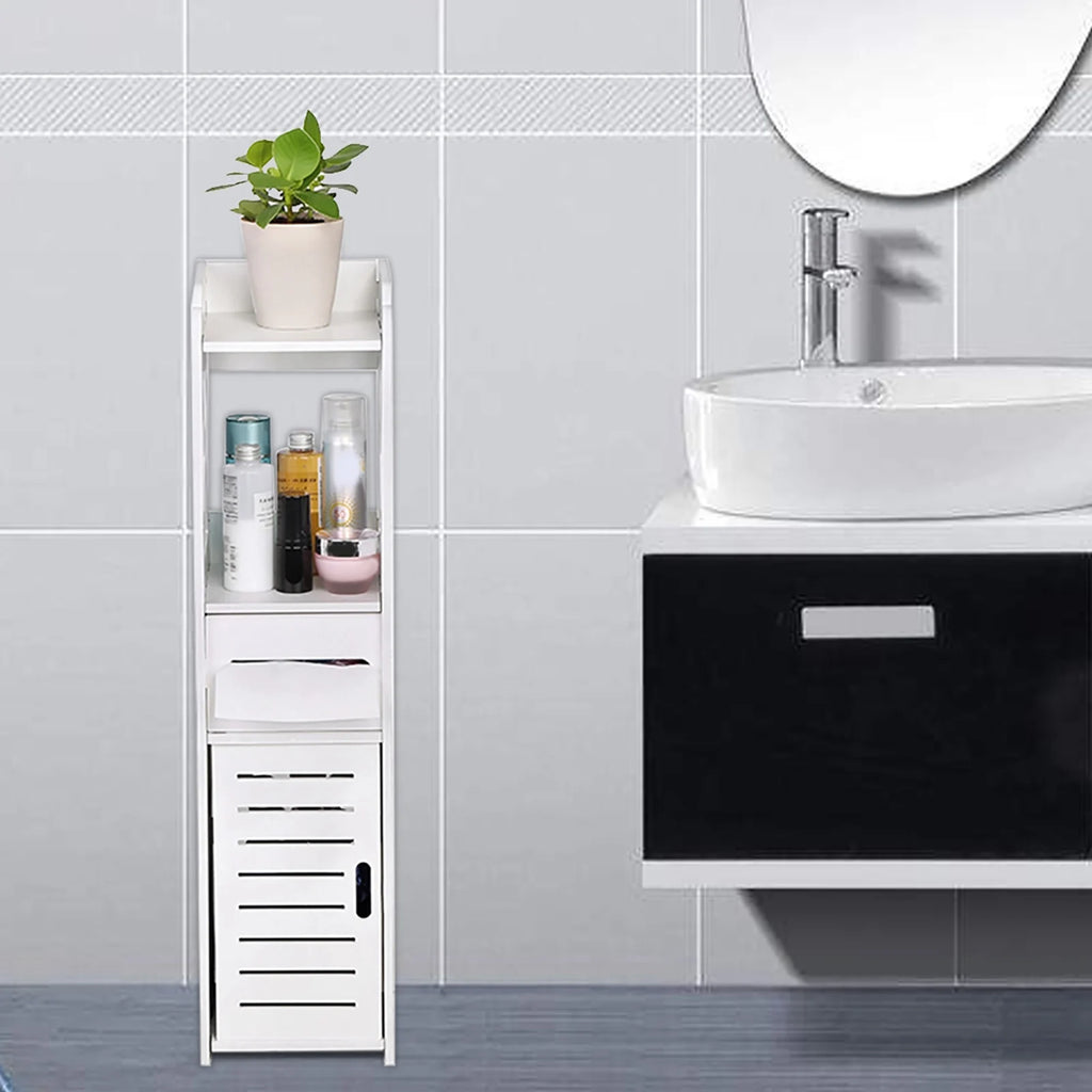 Petite étagère salle de bain blanche -