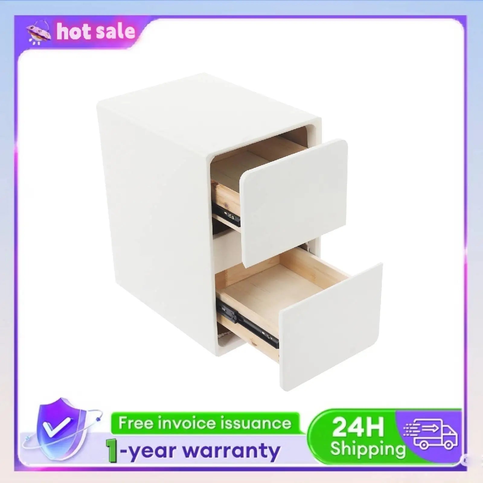Table de nuit étroite et résistante à l'usure avec 3 tiroirs -