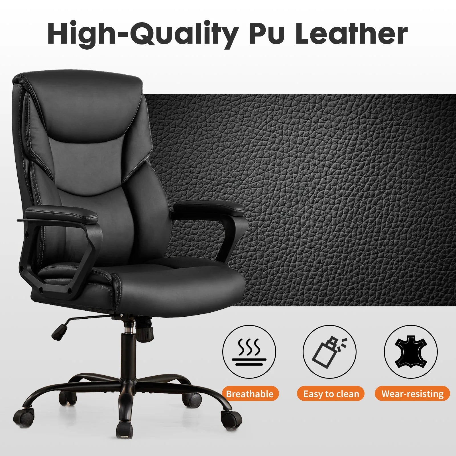 Chaise de bureau ergonomique en cuir -