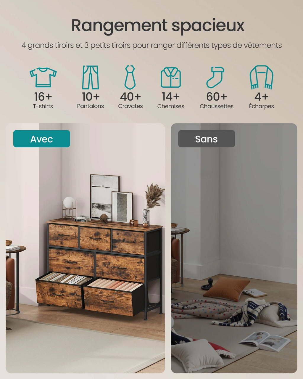 Meuble de rangement pour entrée en panneaux MDF -