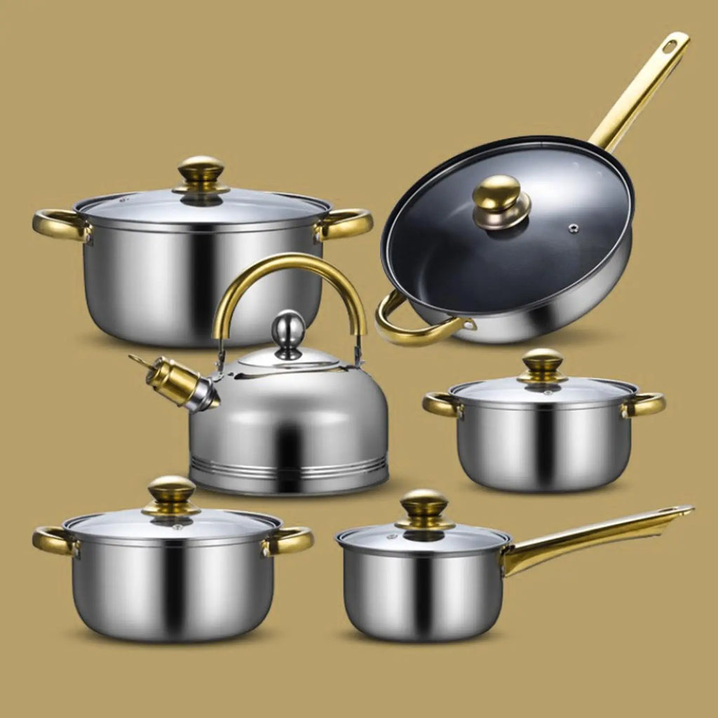 Casserole inox ensemble de 6 Pieces - Poêle, marmite et autres -