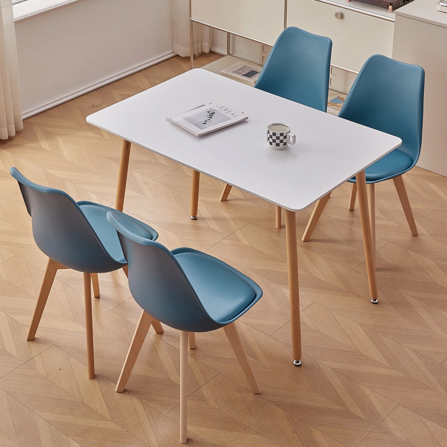 Chaise salle à manger scandinave nordique en plastique de luxe 4 pièces -