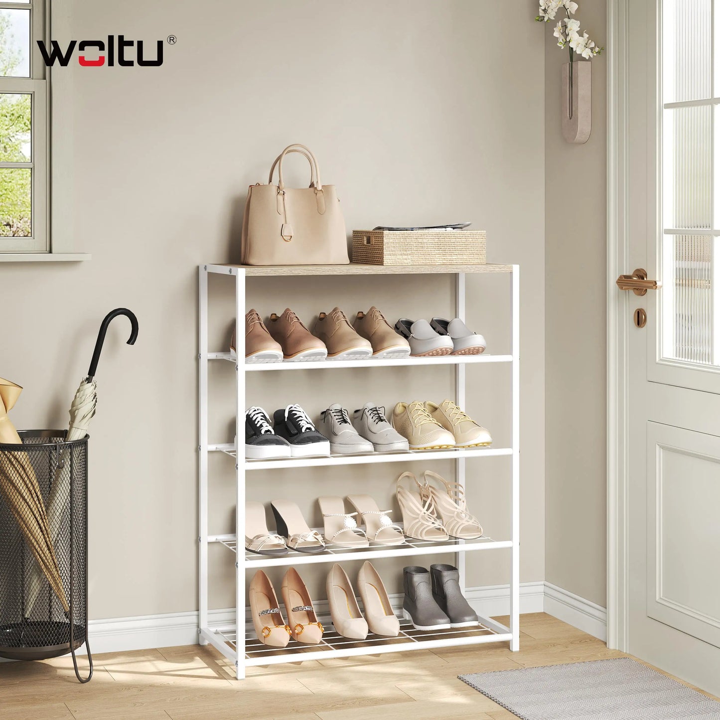 Étagère chaussures métal à étages -