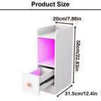 Table de chevet originale pas cher étroite avec LED -