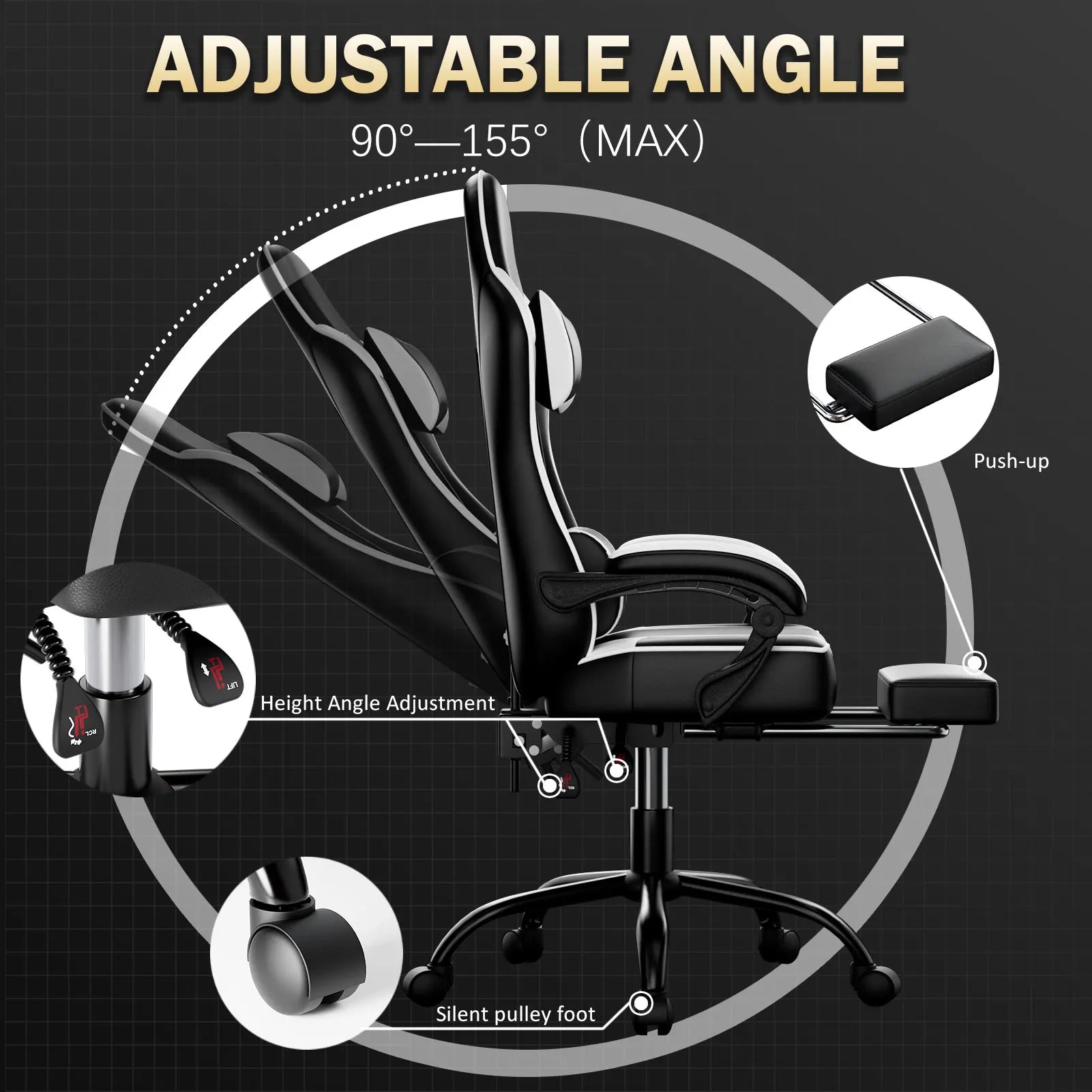 Chaise de bureau avec repose pied -