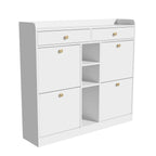 Meuble à chaussure blanc avec 4 portes pliantes -