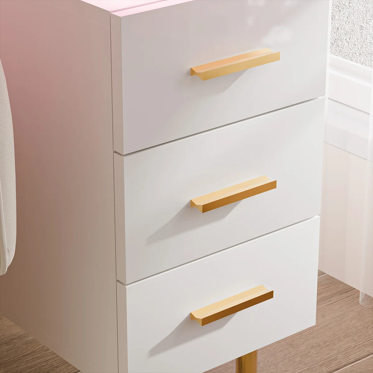 Table de nuit connecté avec station de charge et 3 tiroirs -