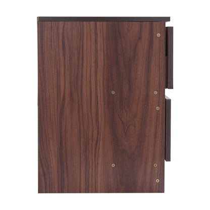 Table de chevet bois massif avec petite commode à 2 tiroirs -