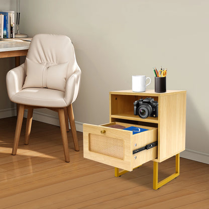 Table de nuit rotin robuste -