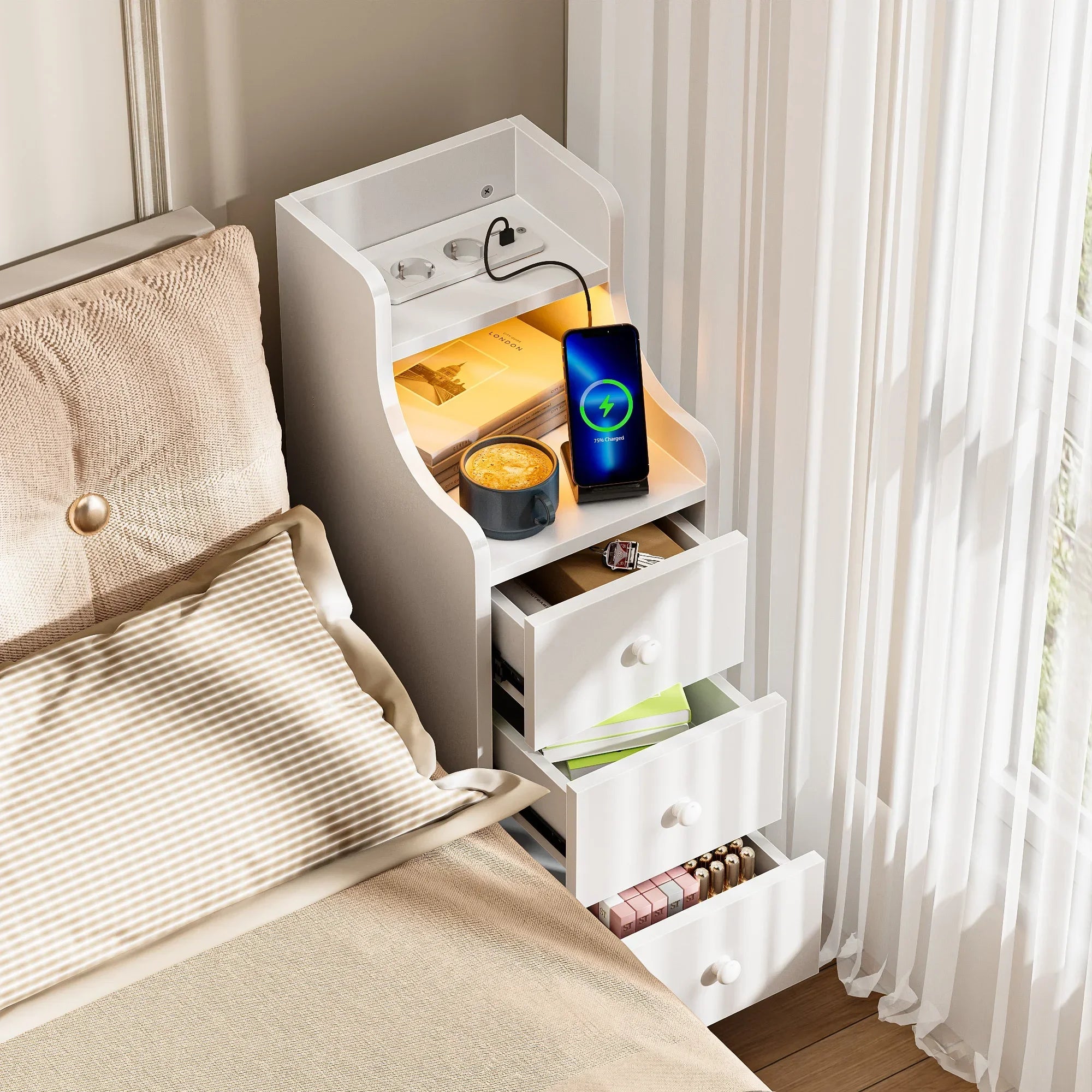 Mini table de chevet compacte - 1Pc -