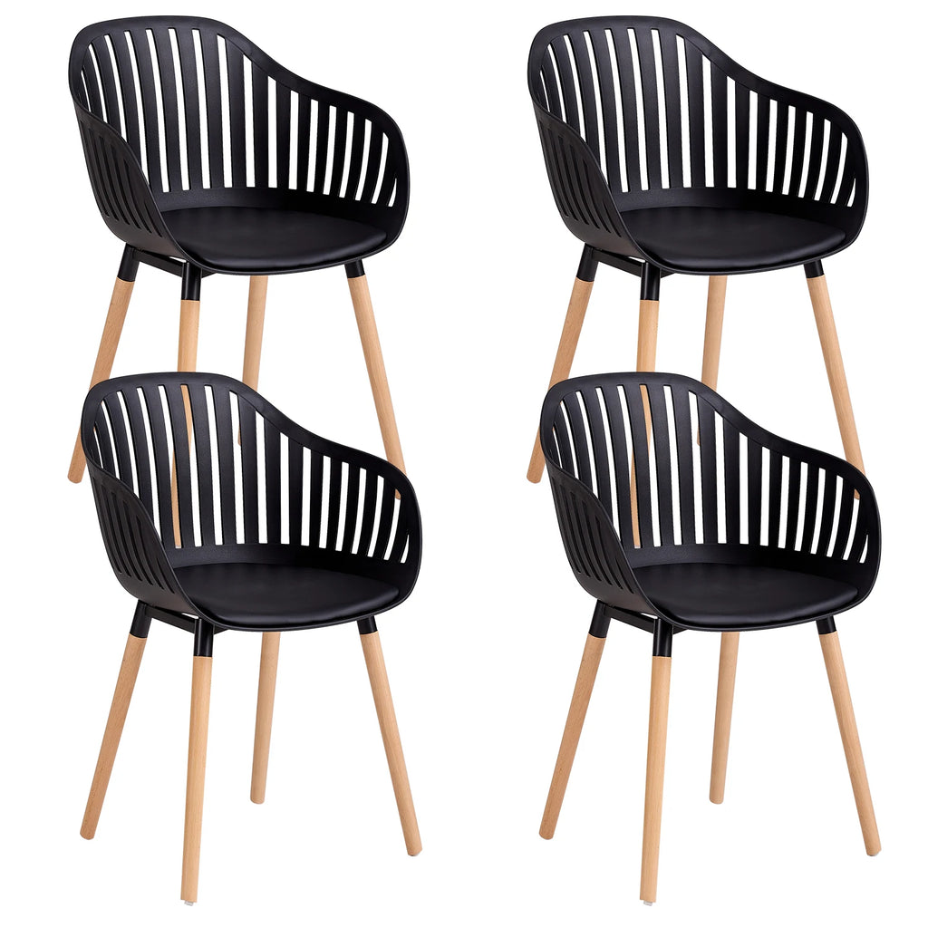 Chaise salle à manger plastique originale 4 ensembles - Noir Chaise salle à manger
