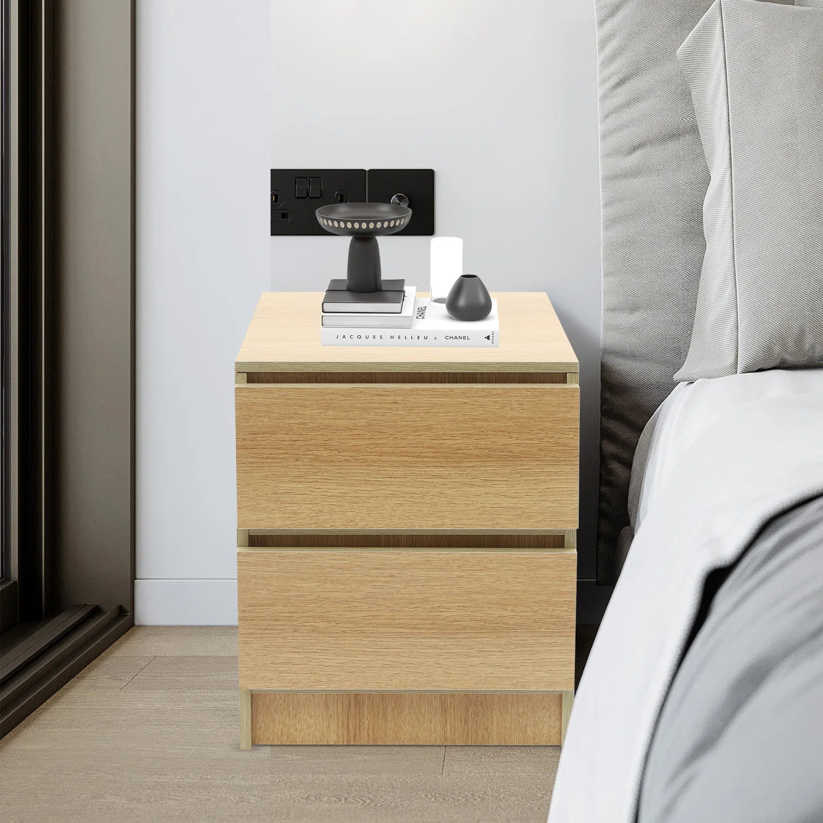 Table de chevet basse en bois moderne de grande qualité - Table de chevet