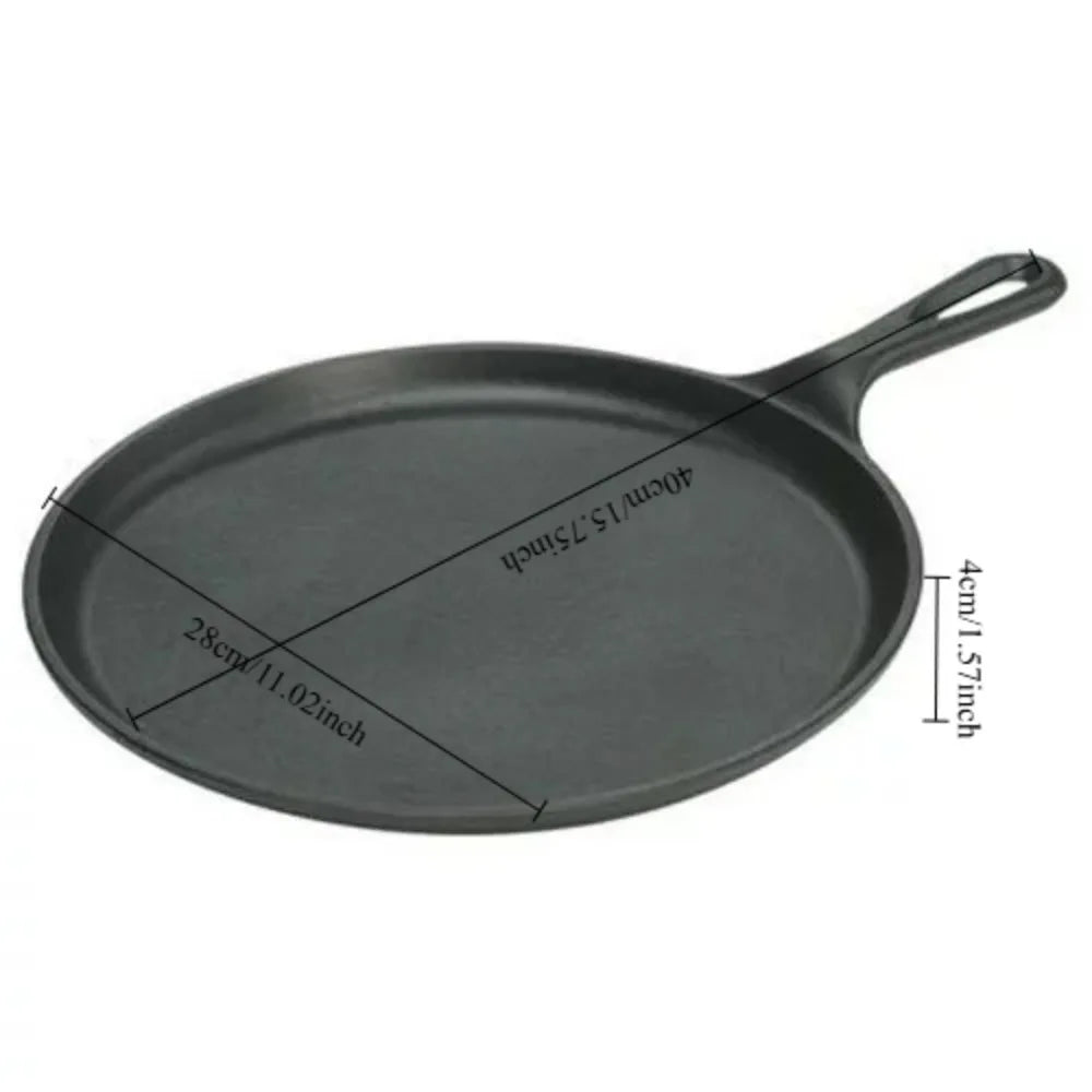 Poêle en fonte solide et plat -