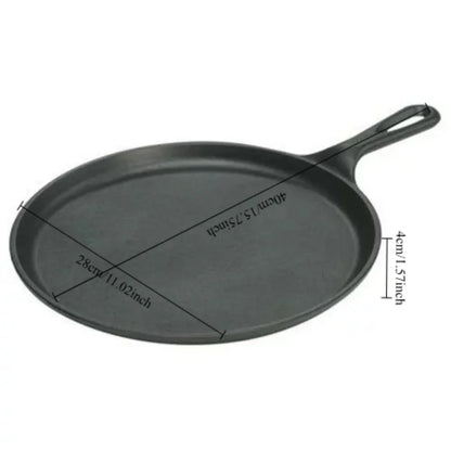 Poêle en fonte solide et plat -