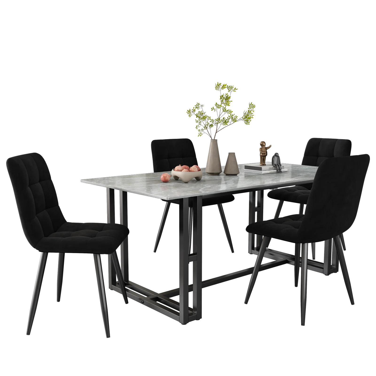 Chaise salle à manger confortable de luxe 4 pièces -