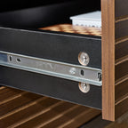 petite table de nuit carrée en bois -