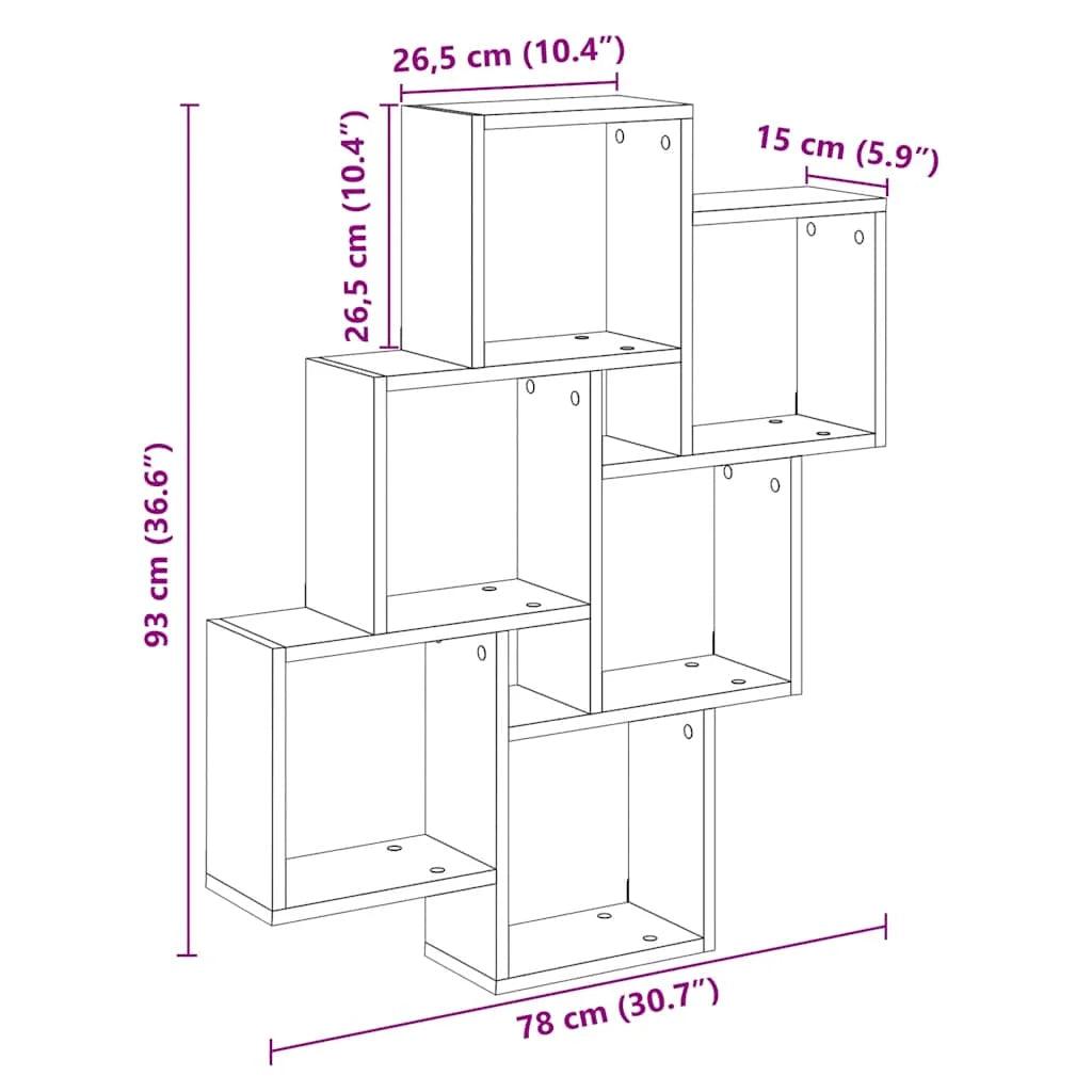 étagère murale design moderne 78x15x93 cm -