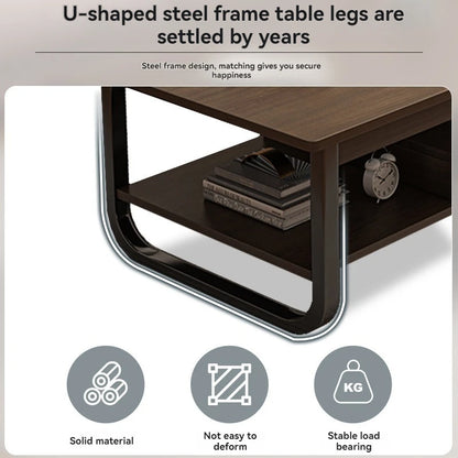 Table basse à thé noir de couleur marron -