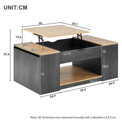 Table basse coffre moderne avec élévation possible 109cm -