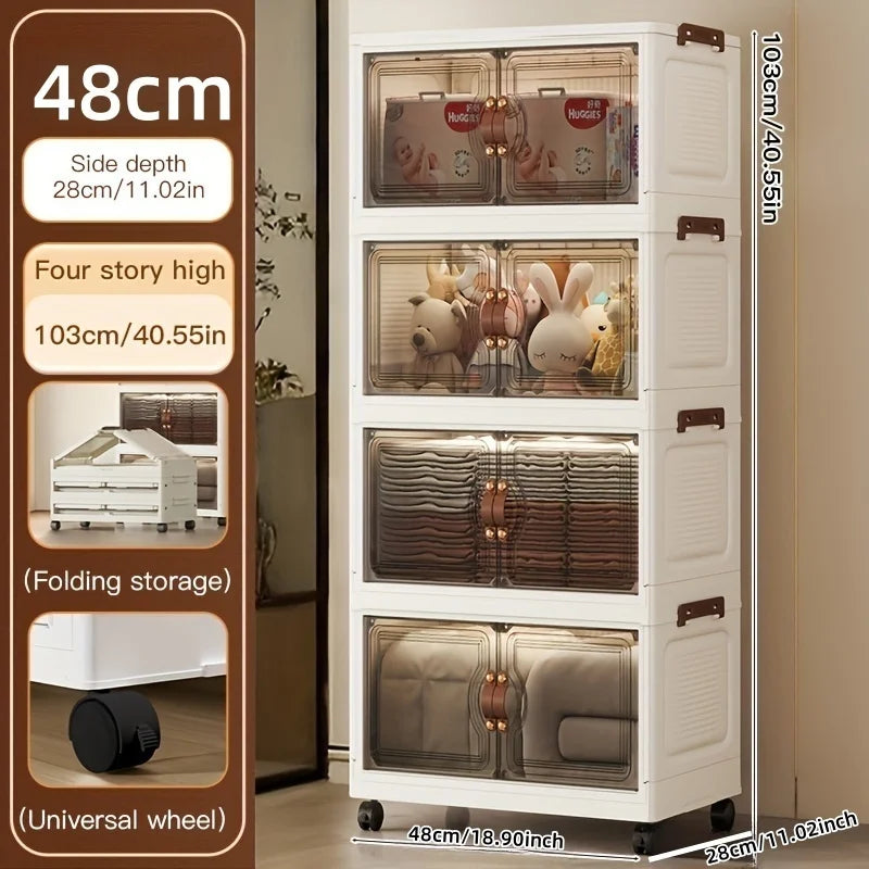 Meuble à chaussure transparent multifonction de type cabine - 4 couches noires