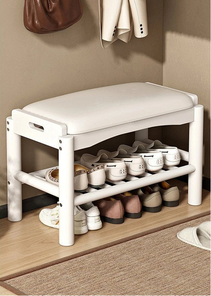 Meuble à chaussure en bois avec tabouret pour l'entrée de la maison - I - 60cm
