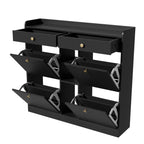 Meuble à chaussure blanc avec 4 portes pliantes -