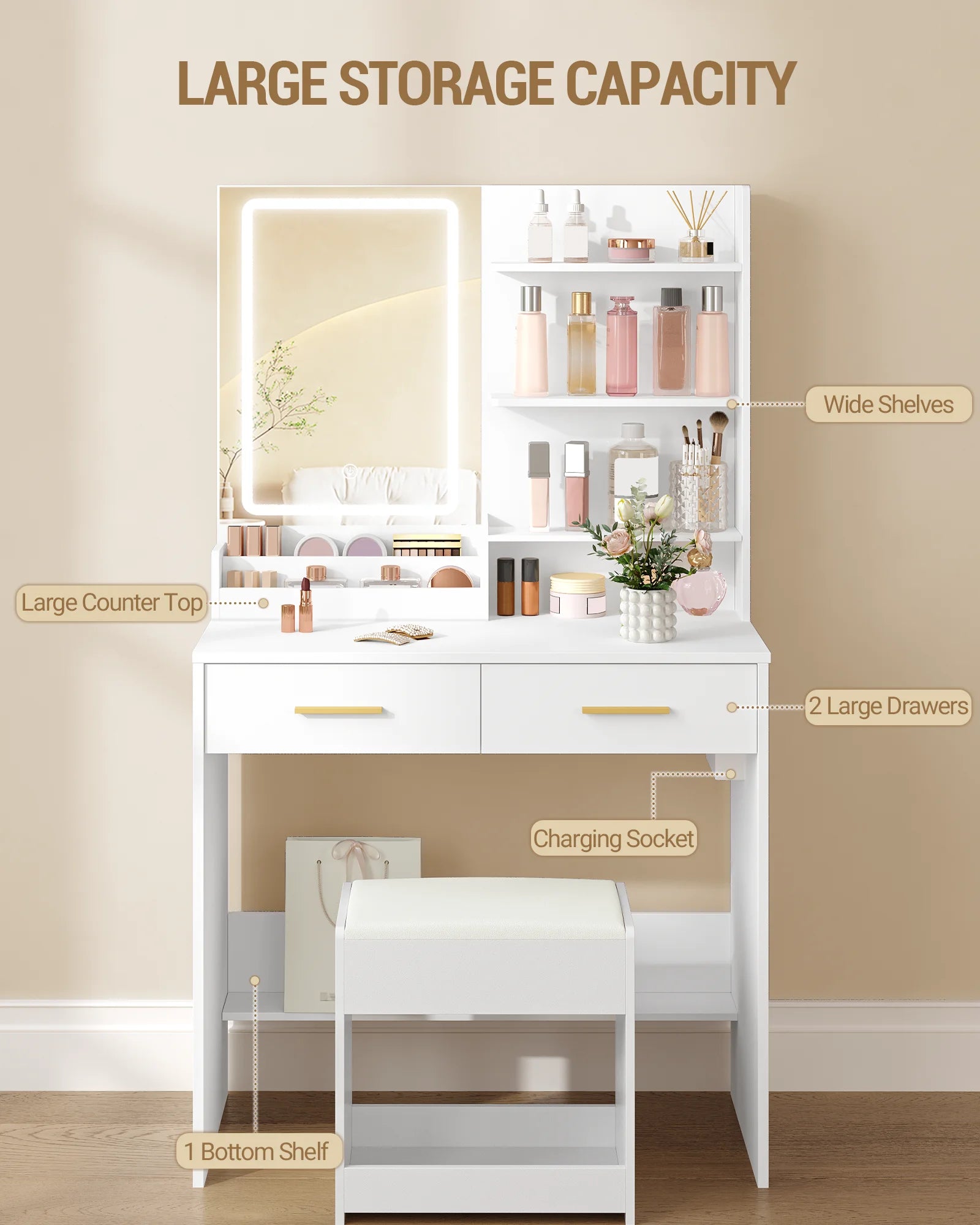 Petit Meuble de rangement pour chambre coiffeuse -