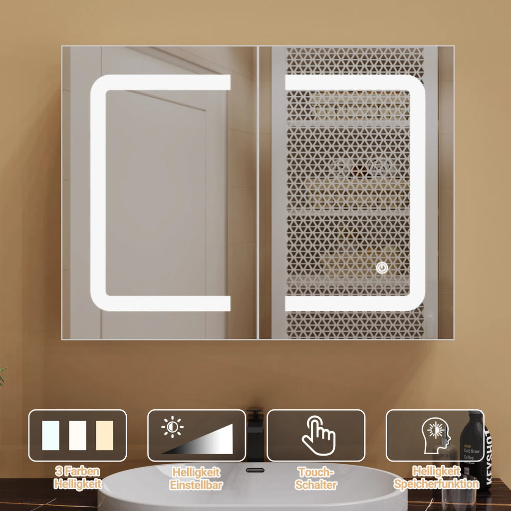 Petit meuble salle de bain mural à led -