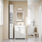 Étagère salle de bain design moderne en bois - Blanc Étagère salle de bain