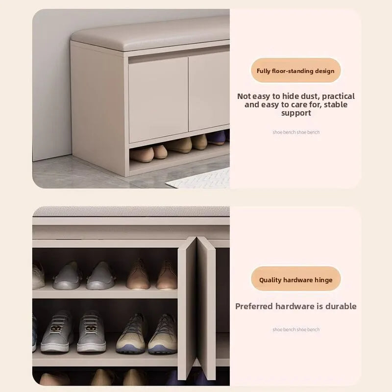 Meuble à chaussure avec tabouret intégré -