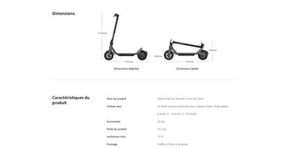 Trottinette électrique Xiaomi Scooter 4 Lite confortable de vitesse 25 km/h max
