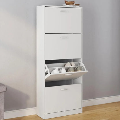 Étagère chaussures haute de luxe blanche pour chambre ou entrée -