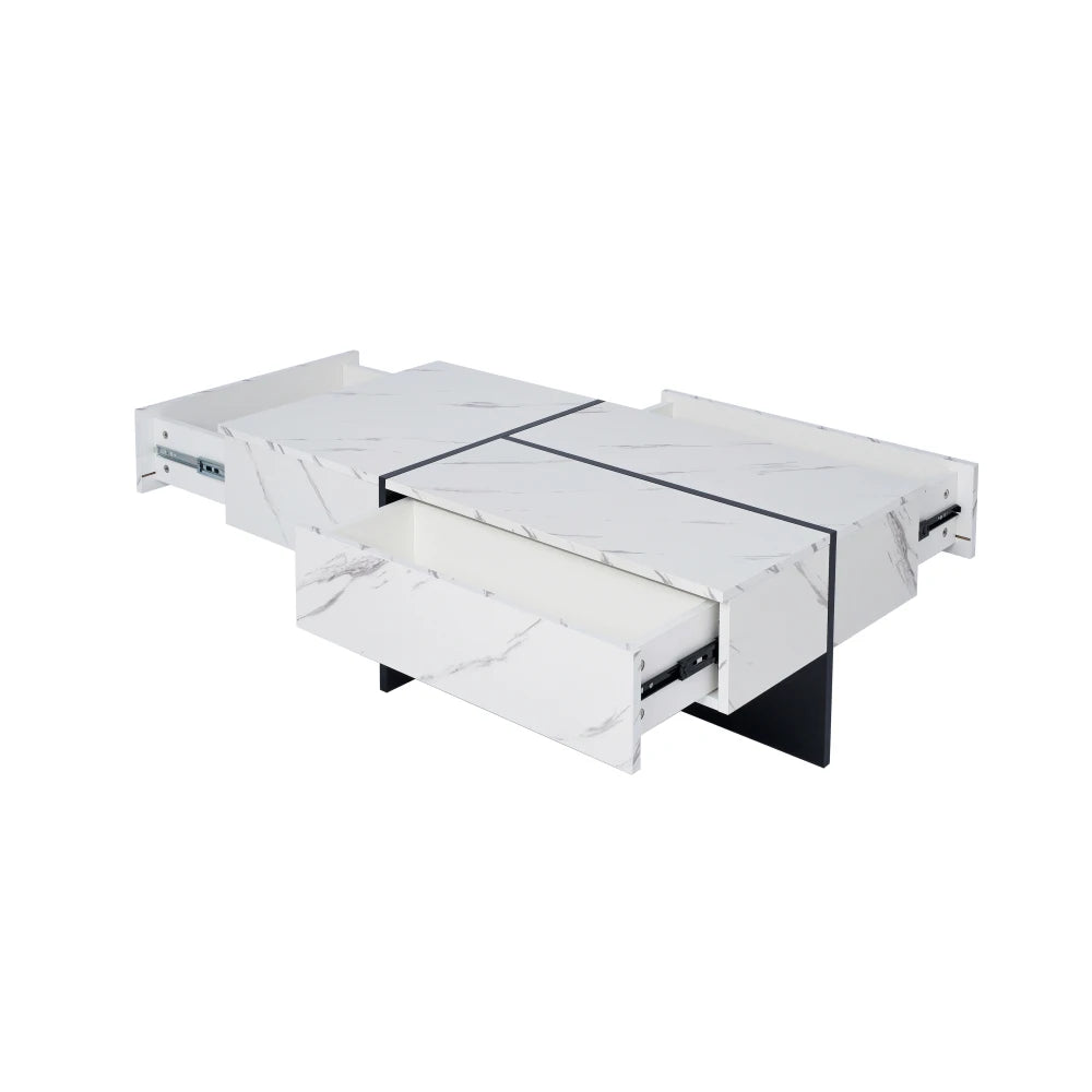 Table basse marbre rectangulaire imitations 100*50*34.5cm -
