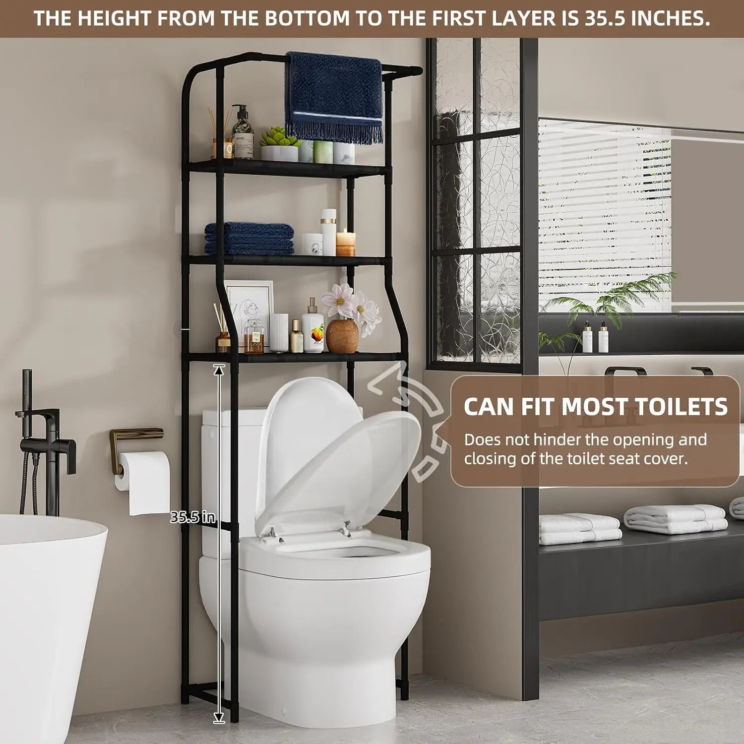 Meuble WC autoportant à 3 niveaux -