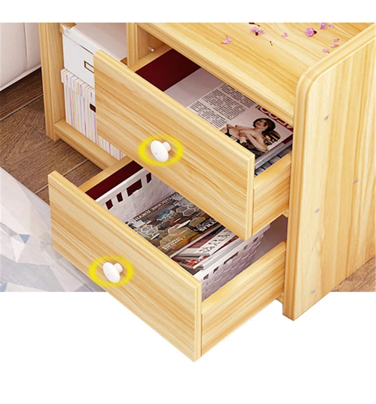 Table de nuit bibliothèque en bois -