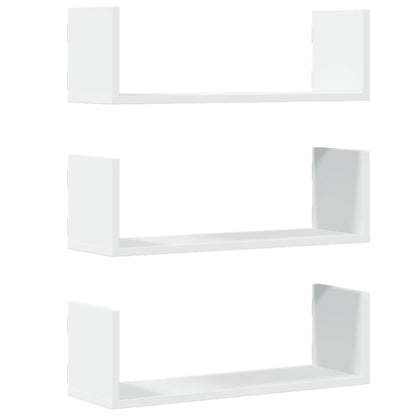 étagère murale livre 3 pcs Blanc 58x18x18 cm - Vert sombre